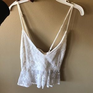 Forever 21 Creme Lace Tank Top